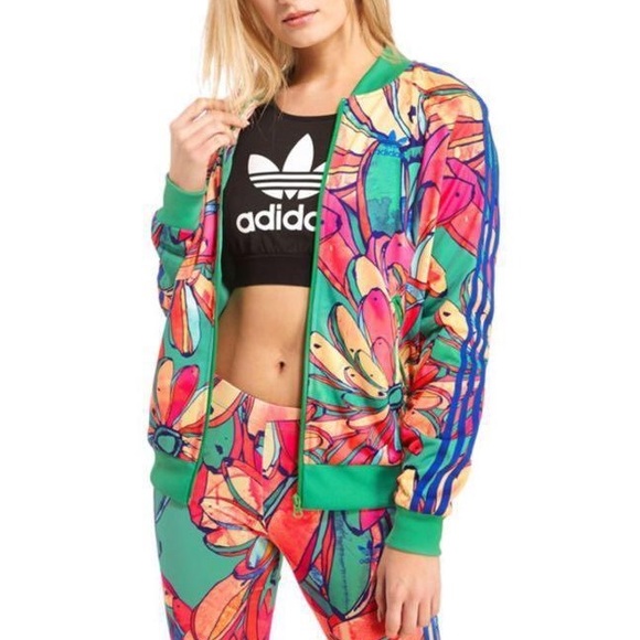 adidas Jackets & Blazers - FARM RIO x ADIDAS bananas supergirl track jacket